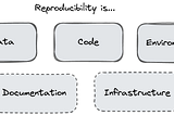 Boxes containing the words: Data, Code, Environment, Documentation, Infrastructure