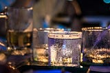 glasses of alcohol, beer, and wine with condensation on then=m.