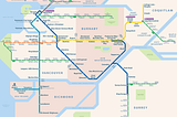 What decided the Skytrain line colours?