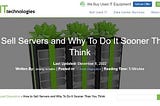 How To Sell Servers: Selling Now vs Later