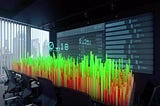 Charts Diagrams of Financial Statistics report in Office Interior