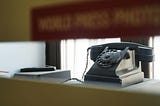 Spy telephone on a table in Moscow