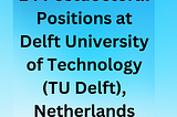 Delft University of Technology (TU Delft), Netherlands is seeking online applications for various Postdoctoral Researcher Positions at their different Departments.