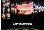 Poster for Capricorn One, 1977 conspiracy thriller movie