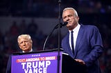 Donald Trump and Robert F. Kennedy, Jr. speaking with attendees at an Arizona for Trump rally at Desert Diamond Arena in Glendale, Arizona, 2024