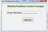 MaskedTextBox Control in C#.Net