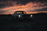 Muscle car at dusk