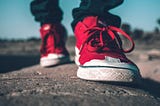 Photo of Person Wearing Red Shoes. How I get loads of steps in my days without having to think much about it