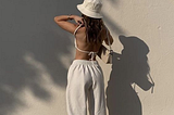 neutral bucket hat outfit