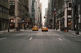 A street view of New York city.