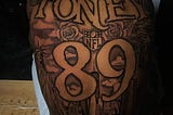 Picture of Kadarius Toney’s back tattoo.