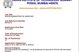 IIT Bombay Recruitment 2023 for Junior Administrative Assistant