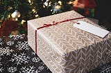 A picture of a gift waiting to be opened on Christmas morning.