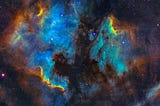 Starry Night Sky With A Multi-Color Supernova