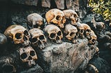 Skull images. To symbolize death in its simplest form.