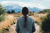 Woman on a mountain path