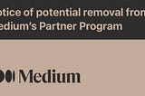 Kicked out of the Medium Partner Program