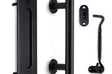 orgerphy-12-inch-black-barn-door-handle-with-door-latch-set-black-12-inch-round-heavy-duty-solid-ste-1
