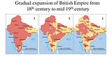 Expansion of British East India Company in India over a period of time