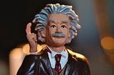 A figurine of Albert Einstein