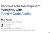 A Tour of Gemini Code Assist — Slides and Demos