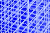 A blue background containing white lines running crisscross