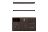 NewAge Home Bar Espresso 6-Piece Cabinet Set - Effortless Entertaining and Intelligent Storage | Image