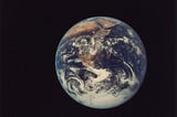 Photo of the earth in full disk taken from Apollo 17 in 1972