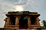 An ancient, rock cut Hindu temple