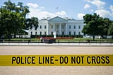 White house with Police line do not cross