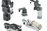 What are the different types of pneumatic clamps?
