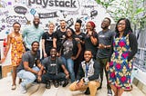 A group of photo of Stripes and Stacks at the Paystack office during the summer bootcamp