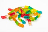 Gummy worms. Not the worms that we want.