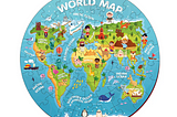 World Map Educational Floor Puzzle For Kids