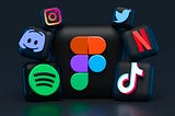 Different social medial icons: Instagram, Ticktock, Netflix, Spotify, Twitter, etc.