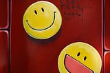 Smiley face graffiti