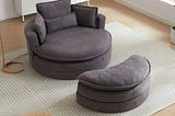 52swivel-accent-barrel-modern-beige-sofa-lounge-club-big-round-chair-with-storage-ottoman-chenille-f-1