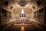 Orchestra performing on the stage of the Culture Casino Bern, Switzerland