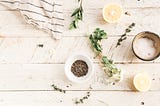 meal prep ingredients laid out on table