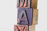 Print blocks spelling out May