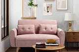 shintenchi-47-loveseat-wood-sofa-with-high-density-sponge-cushion-mid-century-modern-design-pink-1