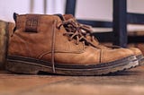 A pair of old work boots.