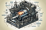 Detailed illustration of a horizontal centrifugal casting machine showcasing its key components and operation, including the rotating mold, drive mechanism, cooling system, and the action of centrifugal force on molten metal.