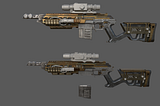 Work-in-progress sniper weapon model