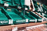 Empty Shelves at a store cleaned out by customers fearing isolation due to the Coronavirus…