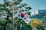 South Korean flags