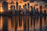 A city skyline at dawn. Cue CSI: Miami opening theme…