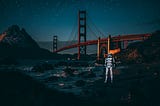 Stormtrooper by a bridge