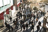 crowded sidewalk