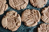 A close up of peanut butter cookies